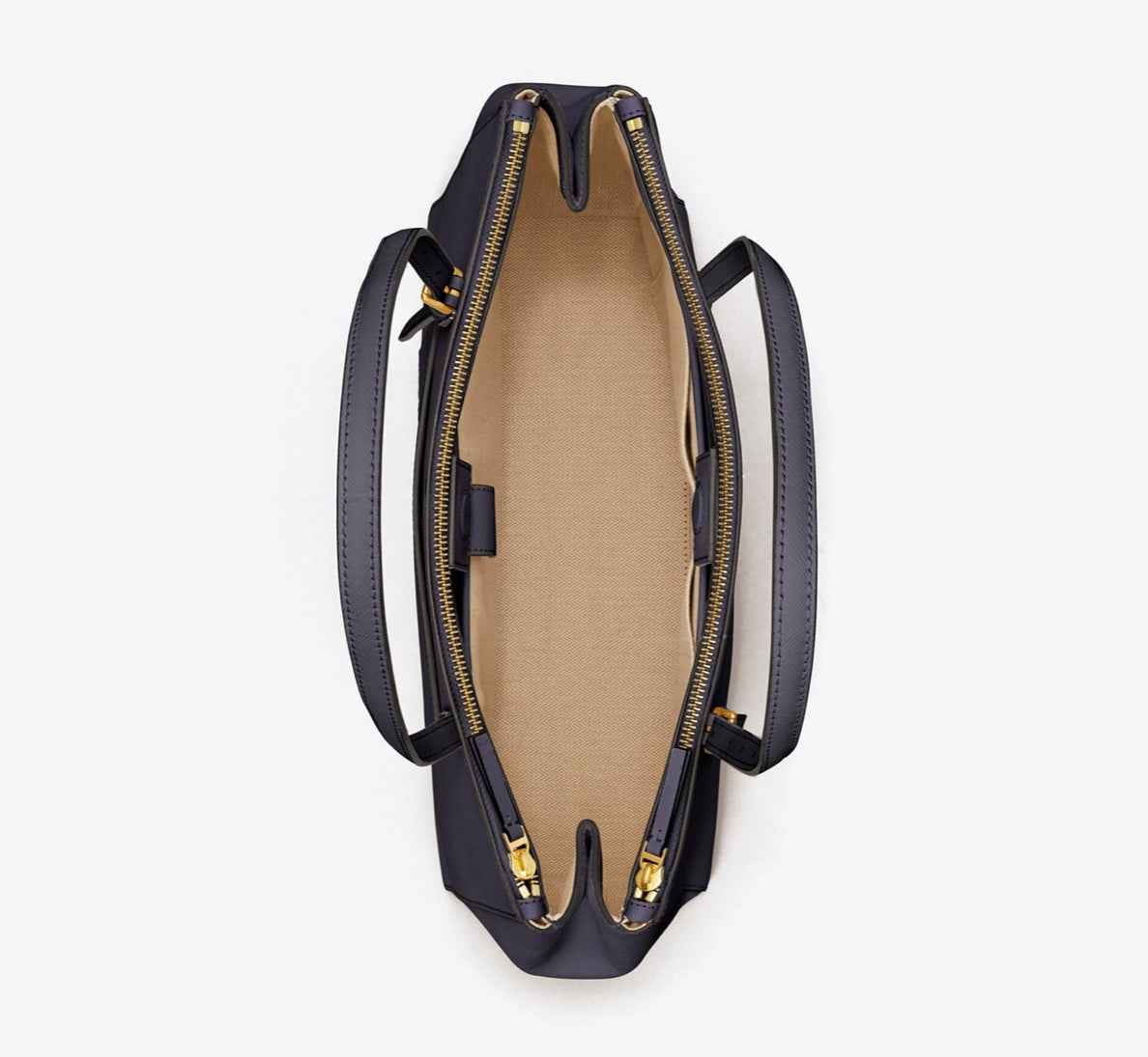 LEATHER DOUBLE ZIP TOTE